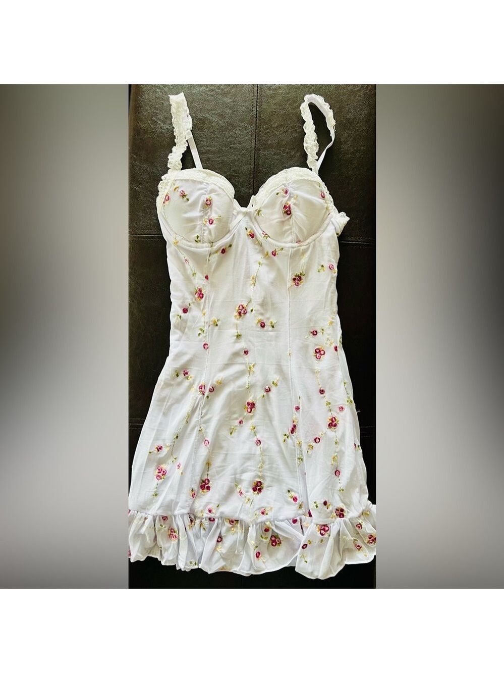 NWT XLarge Dolls Kill Sugar Thrillz I’m Baby Mini Slip Dress in White - Picture 4 of 12